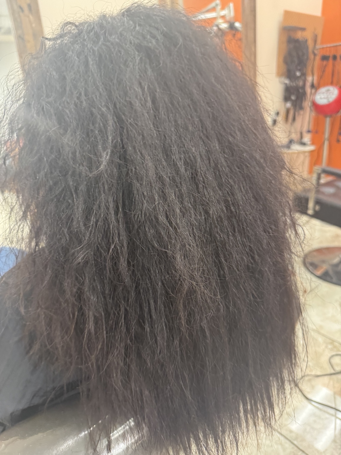 Hair before smoothing service